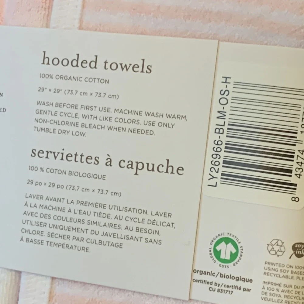 Burt’s Bees Baby Baby Girls Set of 2 Rosey Spring Hooded Towels